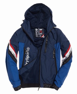 Superdry Super Stripes Cagoule Férfi Kabát Sötétkék | BMEUH4376